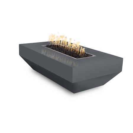 The Outdoor Plus 60 Rectangular Moderno Fire Pit - Powder Coated Metal - Gray - Natural Gas OPT-MODPC6028-GRY-NG